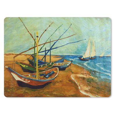 Mauspad - Fischerboote am Strand - Vincent van Gogh - 40x30 cm