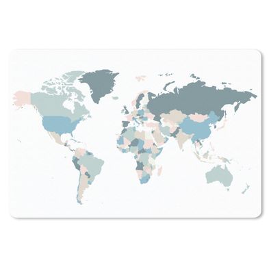 Mauspad - Weltkarte - Einfach - Pastell - 27x18 cm