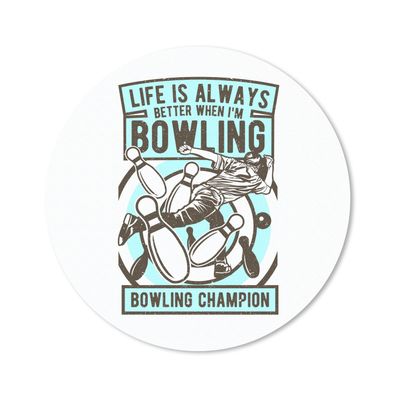 Mauspad - Bowling - Zitate - Jahrgang - 40x40 cm