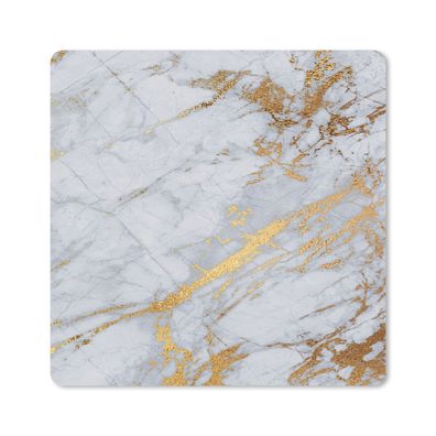 Mauspad - Marmor - Grau - Gold - 20x20 cm