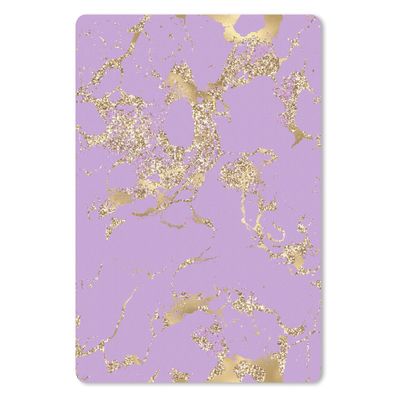 Mauspad - Marmor - Glitzer - Lila - Gold - 18x27 cm