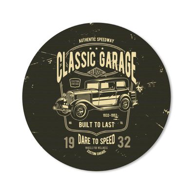 Mauspad - Mancave - Auto - Garage - Vintage - 50x50 cm