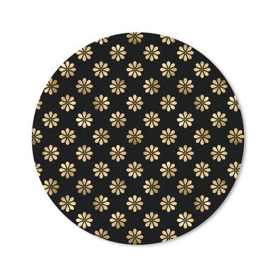 Mauspad - Muster - Blumen - Gold - 40x40 cm