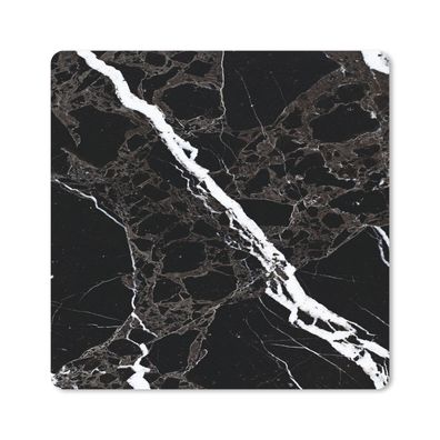 Mauspad - Marmor - Schwarz - Weiß - Muster - 20x20 cm