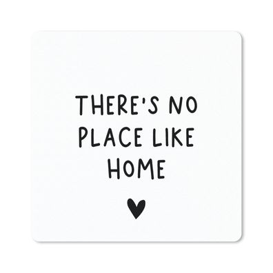 Mauspad - Englisches Zitat "There is no place like home" mit einem Herz auf weißem Hi