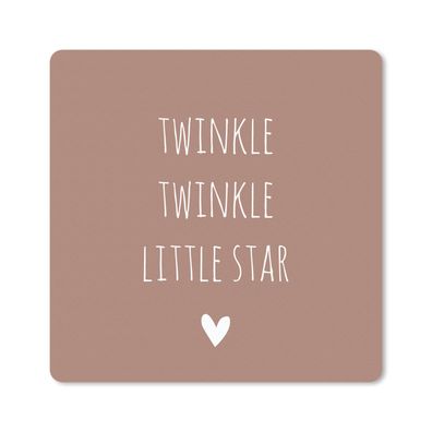 Mauspad - Englisch Zitat "Twinkle twinkle little star" mit einem Herz auf einem braun