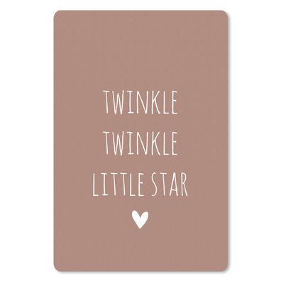 Mauspad - Englisch Zitat "Twinkle twinkle little star" mit einem Herz auf einem braun