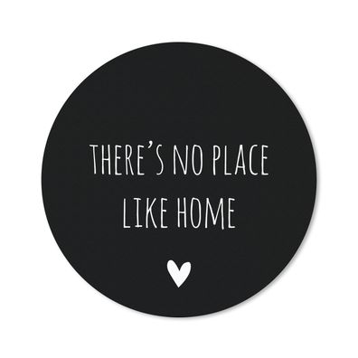 Mauspad - Englisches Zitat "There is no place like home" mit einem Herz auf schwarzem