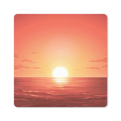 Mauspad - Meer - Sonne - Orange - 20x20 cm