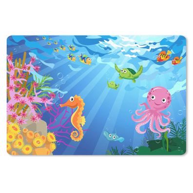 Mauspad - Kinder - Tiere - Wasser - 27x18 cm