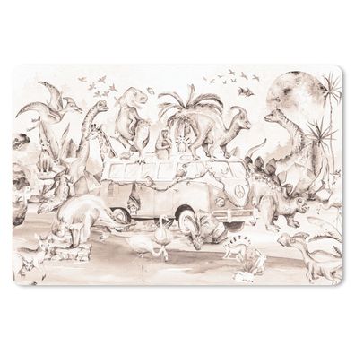 Schreibtischunterlage - Dino - Dschungel Dekoration - Kinder - 60x40 cm - Mauspad