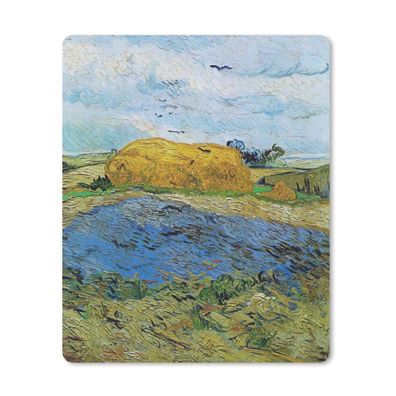Mauspad - Heuballen unter einem regnerischen Himmel - Vincent van Gogh - 19x23 cm