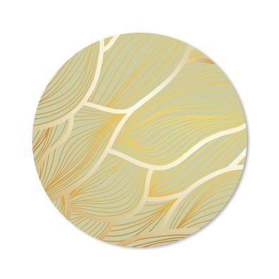 Mauspad - Goldene Wellen auf grünem Hintergrund - 40x40 cm
