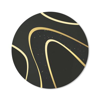 Mauspad - Goldene Wellen auf schwarzem Hintergrund - 50x50 cm