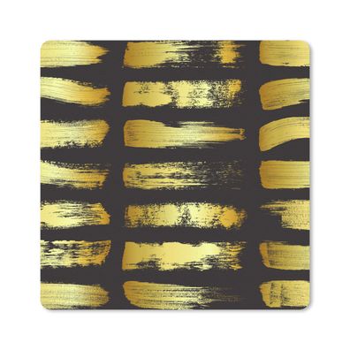 Mauspad - Goldene Streifen auf schwarzem Hintergrund - 30x30 cm
