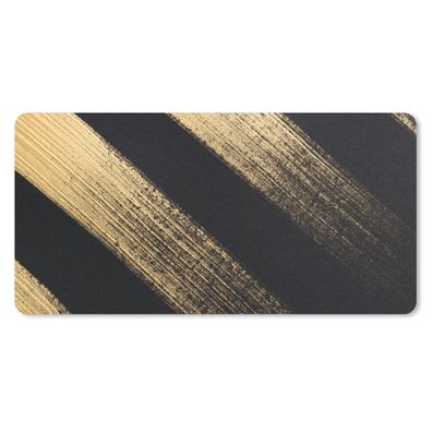 Schreibtischunterlage - Goldene Farbstreifen auf schwarzem Hintergrund - 80x40 cm - M