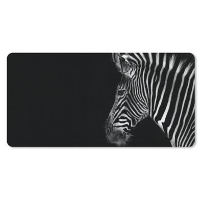 Schreibtischunterlage - Zebra - Wilde Tiere - Schwarz - 80x40 cm - Mauspad