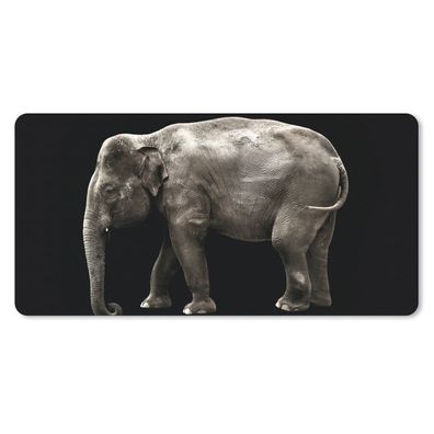 Schreibtischunterlage - Elefant - Wilde Tiere - Schwarz - 80x40 cm - Mauspad