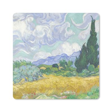 Mauspad - Weizenfeld mit Zypressen - Vincent van Gogh - 30x30 cm