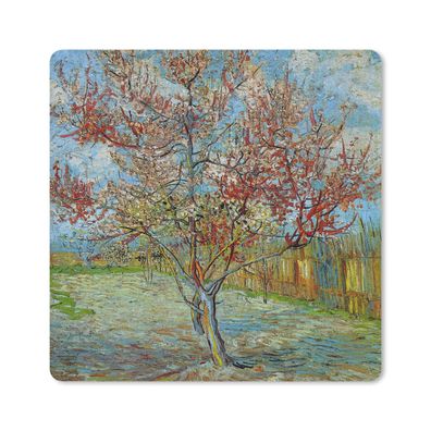 Mauspad - Der rosa Pfirsichbaum - Vincent van Gogh - 30x30 cm