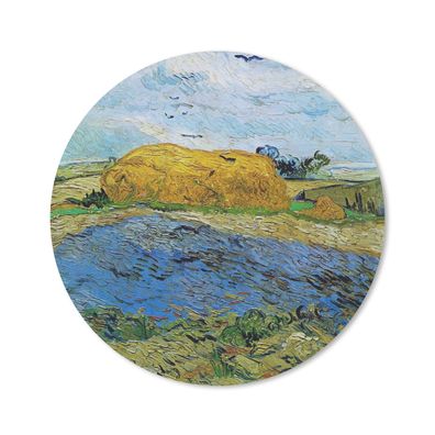 Mauspad - Heuballen unter einem regnerischen Himmel - Vincent van Gogh - 50x50 cm