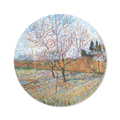 Mauspad - Blühender Pfirsichbaum - Vincent van Gogh - 40x40 cm