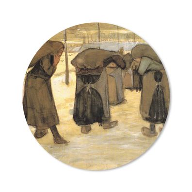 Mauspad - Bergmannsfrauen tragen Säcke mit Kohle im Schnee - Vincent van Gogh - 40x40
