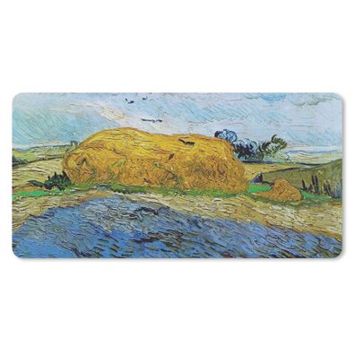 Mauspad - Heuballen unter einem regnerischen Himmel - Vincent van Gogh - 60x30 cm