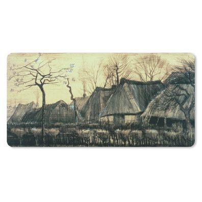 Schreibtischunterlage - Häuser mit Strohdächern - Vincent van Gogh - 80x40 cm - Mausp