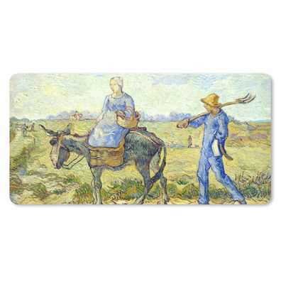Schreibtischunterlage - Bauernpaar auf dem Weg zur Arbeit - Vincent van Gogh - 80x40