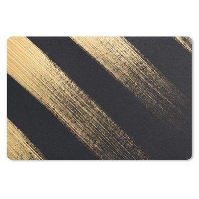Schreibtischunterlage - Goldene Farbstreifen auf schwarzem Hintergrund - 60x40 cm - M