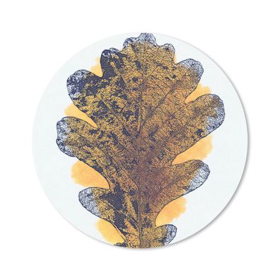 Mauspad - Aquarell - Orange - Eichenblatt - 40x40 cm