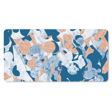 Mauspad - Marmor - Geometrische Formen - Glitter - 60x30 cm