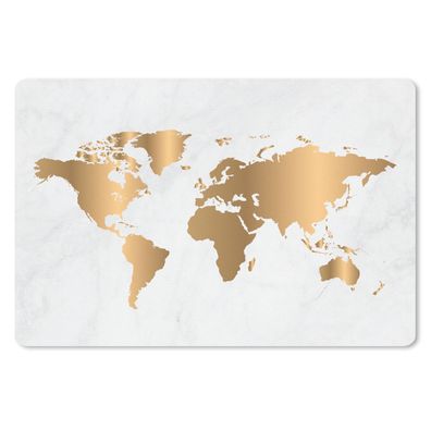 Schreibtischunterlage - Weltkarte - Gold - Marmor - 60x40 cm - Mauspad
