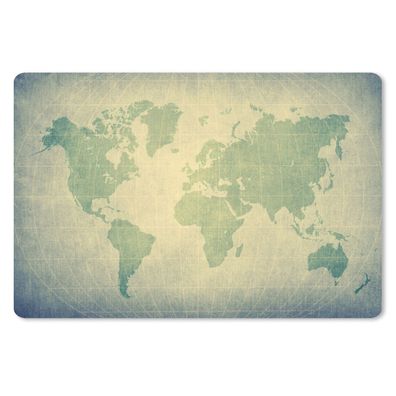 Schreibtischunterlage - Weltkarte - Globus - Grün - 60x40 cm - Mauspad