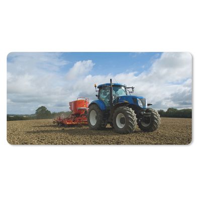 Schreibtischunterlage - Traktor - Blau - New Holland - 80x40 cm - Mauspad