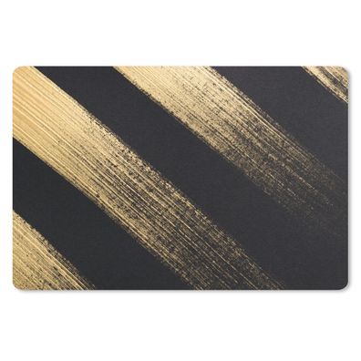 Schreibtischunterlage - Goldene Farbstreifen auf schwarzem Hintergrund - 60x40 cm - M