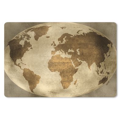 Schreibtischunterlage - Weltkarte - Globus - Vintage - 60x40 cm - Mauspad