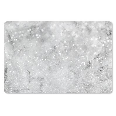 Schreibtischunterlage - Marmor - Glitter - Weiß - Grau - 60x40 cm - Mauspad
