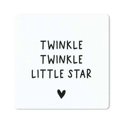 Mauspad - Englisches Zitat "Twinkle twinkle little star" mit einem Herz auf weißem Hi