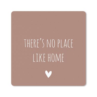 Mauspad - Englisches Zitat "There is no place like home" mit einem Herz auf einem bra