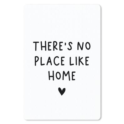 Mauspad - Englisches Zitat "There is no place like home" mit einem Herz auf weißem Hi
