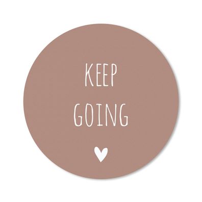 Mauspad - Englisches Zitat "Keep going" mit einem Herz auf braunem Hintergrund - 30x3