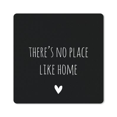 Mauspad - Englisches Zitat "There is no place like home" mit einem Herz auf schwarzem