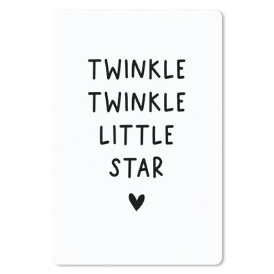 Mauspad - Englisches Zitat "Twinkle twinkle little star" mit einem Herz auf weißem Hi