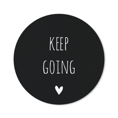 Mauspad - Englisches Zitat "Keep going" mit einem Herz auf schwarzem Hintergrund - 30