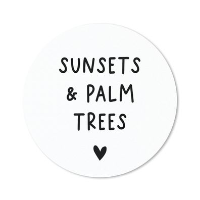 Mauspad - Englisches Zitat "Sonnenuntergang &amp; Palmen" mit einem Herz vor weißem H
