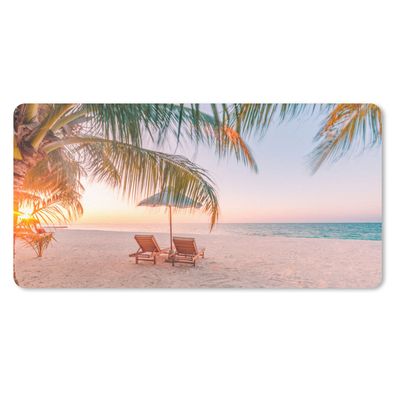 Schreibtischunterlage - Strand - Palmen - Sonnenschirm - 80x40 cm - Mauspad