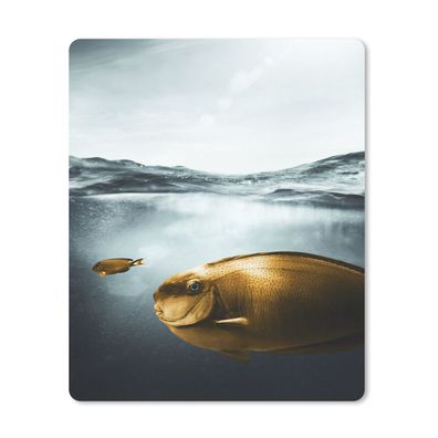 Mauspad - Meer - Fisch - Gold - 30x40 cm