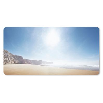 Schreibtischunterlage - Strand - Steine - Sonne - 80x40 cm - Mauspad